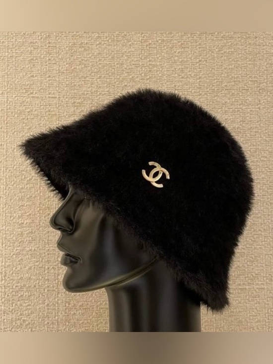 Fashion cloche Accessories - Fashion Cloche Hat Letter C 2026  Black with Gold Tone Metal Accent